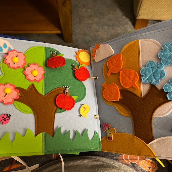Custom Quiet Book Baby Felt Toddler Busy Book Montessori Fabric ...