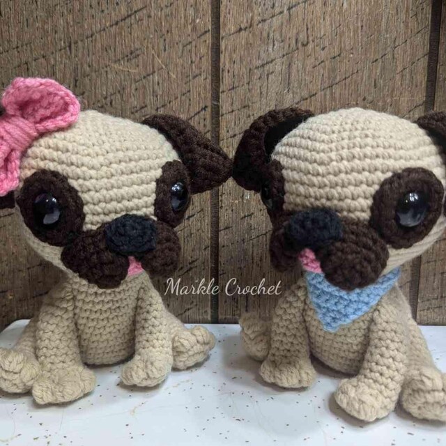 パグ犬の編みぐるみ編み図 - Etsy 日本