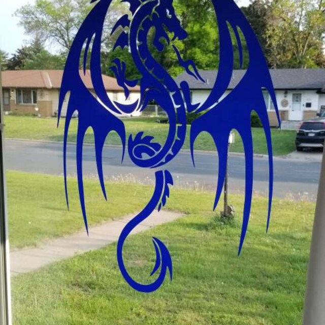 LARGE car van bonnet dragon tribal vinyl graphic side