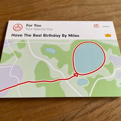 Birthday 'strava Art' Card, Birthday Card for Runner, Triathlete ...