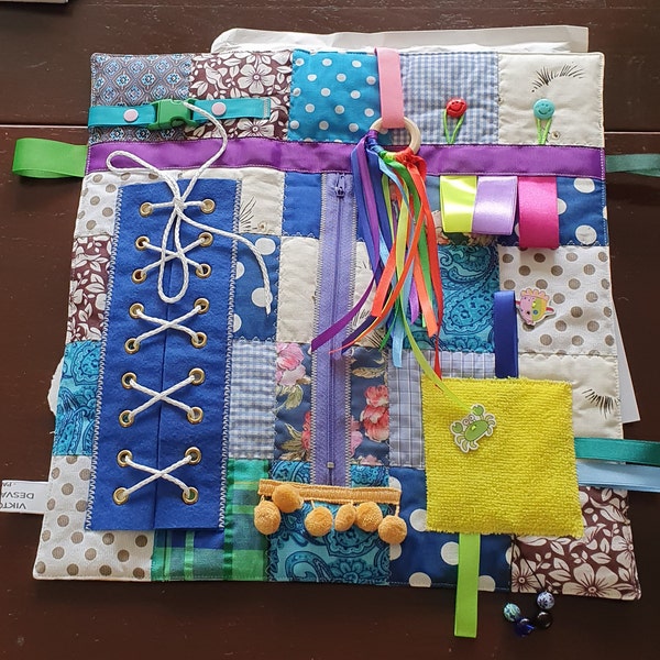 Quiet Book Page, Shoe Lace, Busy Book, Fine Motor Skills Toys, Buckle ...