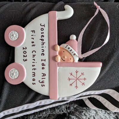 Personalised Christmas Decoration Santa 1st Xmas Gift Ornament - Etsy UK