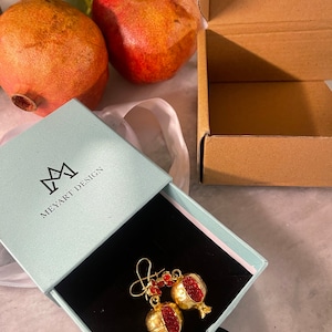 Pomegranate Design Earrings, Pomegranate Jewelry, Handmade Design ...