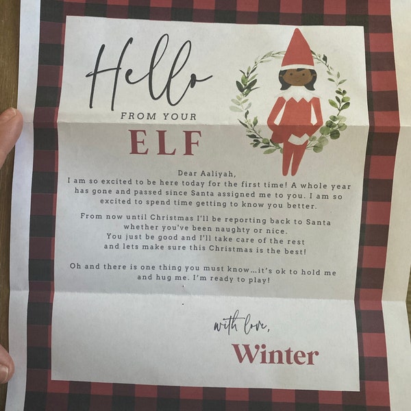 Hello Letter From Elf, Elf Arrival Letter, Editable Elf Welcome Letter ...