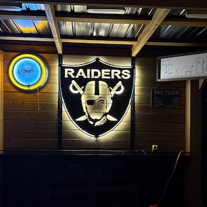 Las Vegas Raiders Lighted Sign, Las Vegas Raiders Led Light Sign, Las Vegas Raiders NFL Wall Art, Ulliminated C.Browns Sign, Metal Wall Art