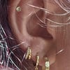 Berry Clover Hoop Earrings with Double Sided Charm, MOP