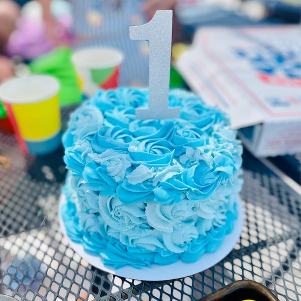 Glitter First Birthday Cake Topper | Number One Topper - Etsy