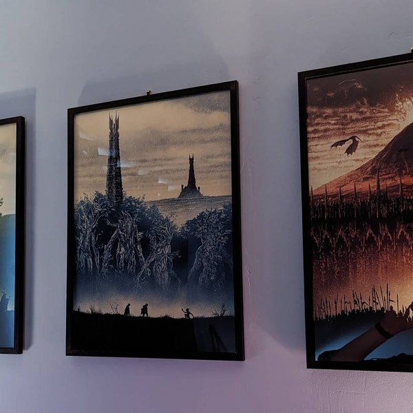 Lord of the Rings Poster 3 Set Framed Art / Canvas / Art Prints Trilogy ...