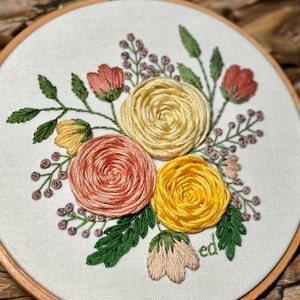 ブルーローズ刺繍キット：モダンな花柄（DIYクラフト） - Etsy 日本