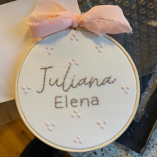 Custom Name, Birth Announcement Hoop