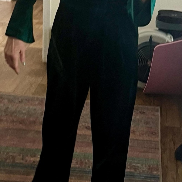 Dark Green Golden Button Formal Jumpsuit