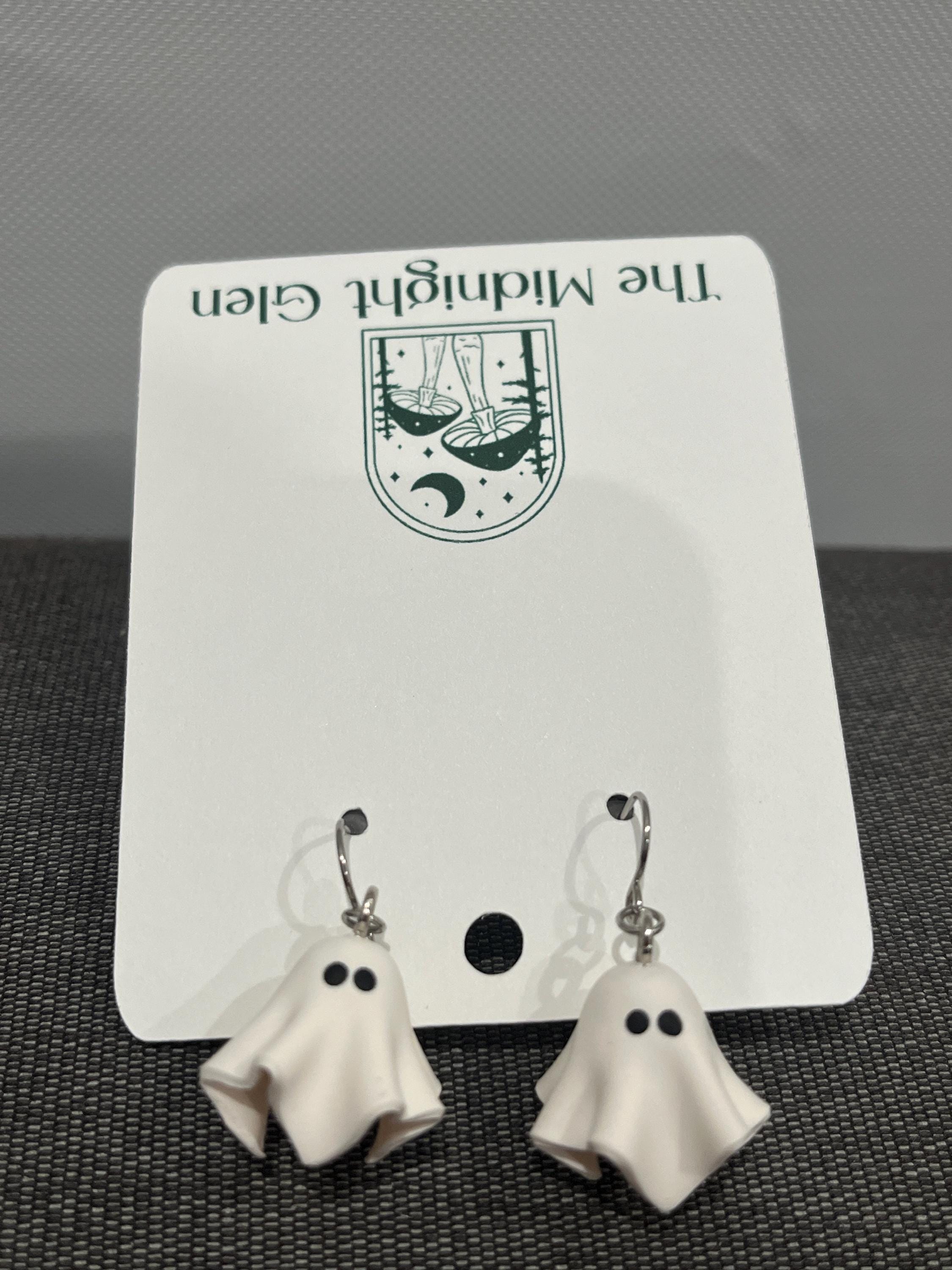 Sheet Ghost Dangle Earrings, Stainless Steel Nickle Free Metal Earring, Halloween Spooky Earrings