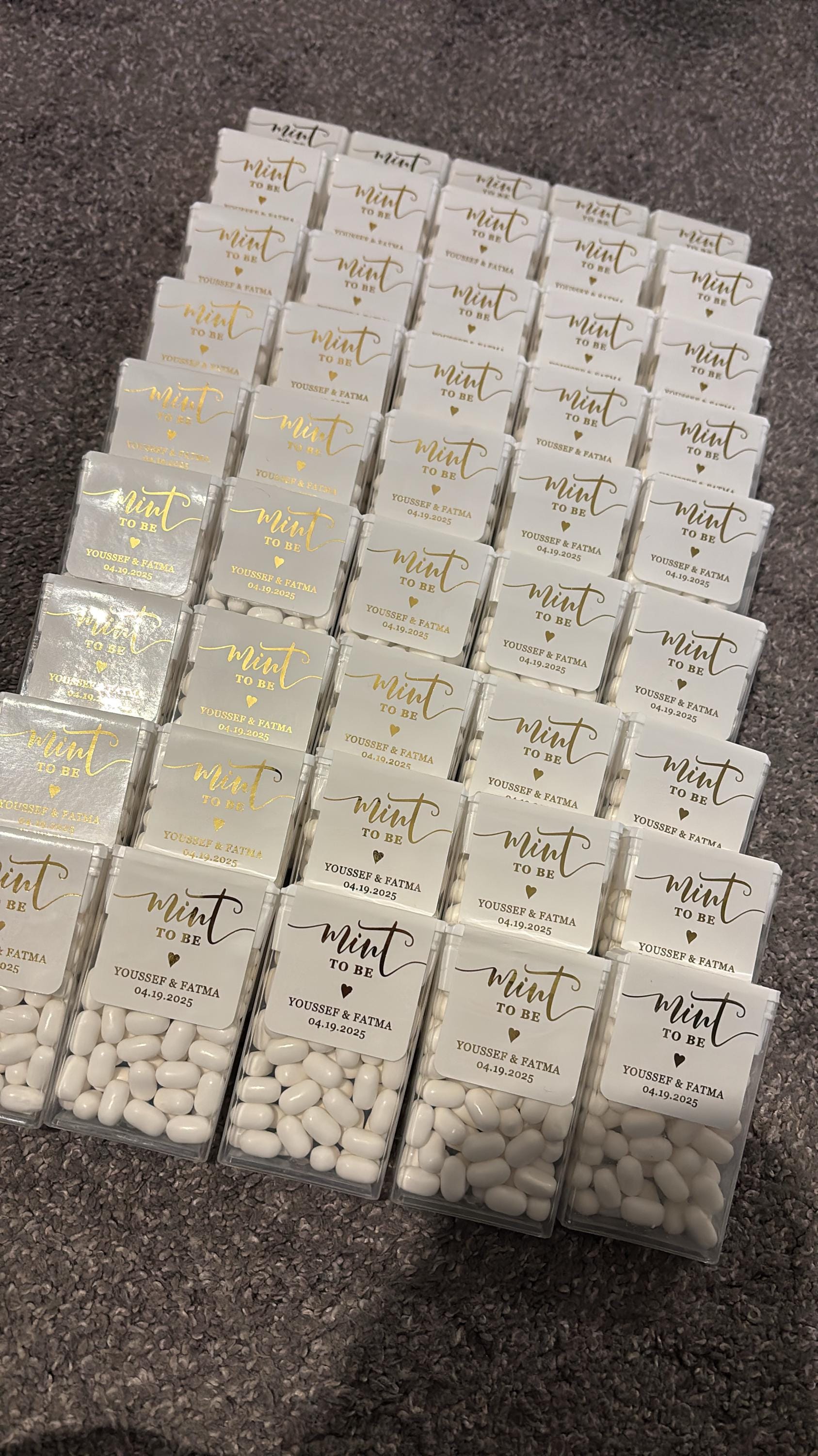 Gold Foil Personalized Mint to Be Wedding Favor Sticker, Custom Candy Label. Bridal Shower Gift with Silver / Rose Gold. MINTS NOT INCLUDED!