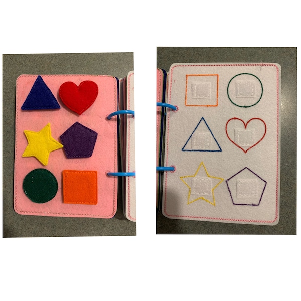 Shape Matching Quiet Book Page Embroidery Design, Toddler Quiet Book ...