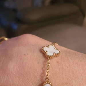 Bracelet Trèfle à 4 Feuilles En Acier Inoxydable Pour Femme - Porte-bonheur Irlandais, Ajustable, Cadeau Symbolique - 14