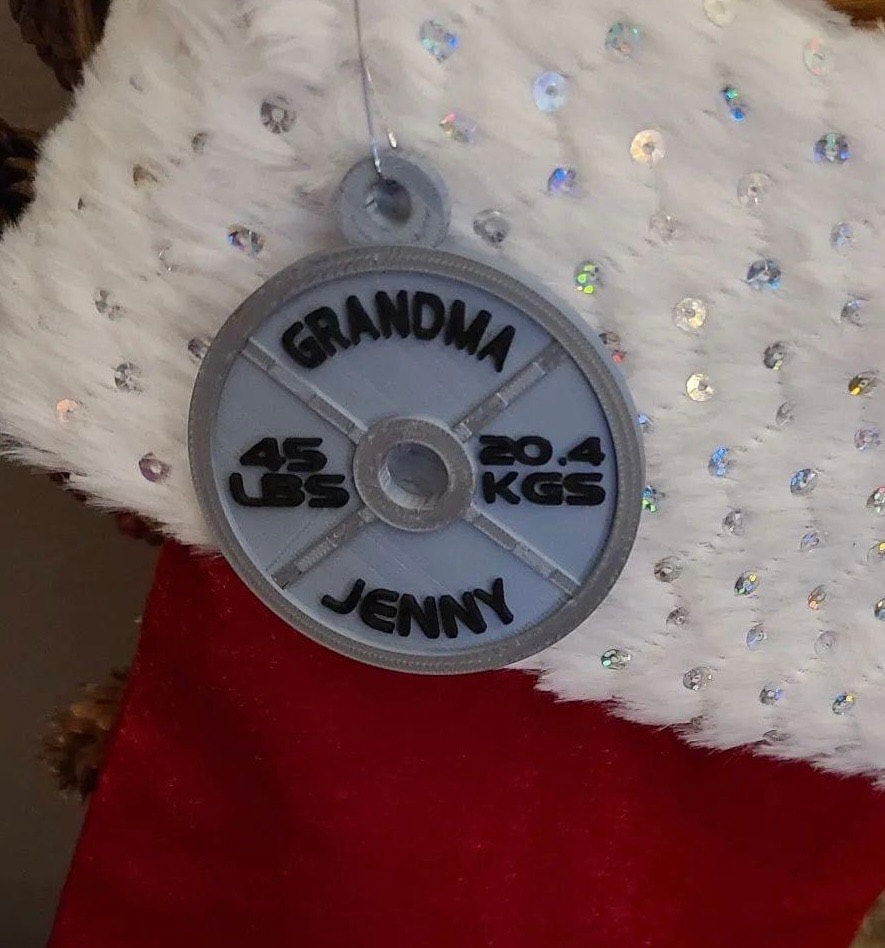 Customizable Weight Plate Ornament, Personalize Your Fitness Journey with This Unique, Gift for Gym Enthusiasts