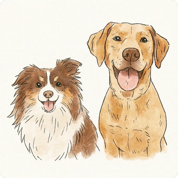 Custom Digital Watercolor Pet Portraits | Dog & Cat Painting ...