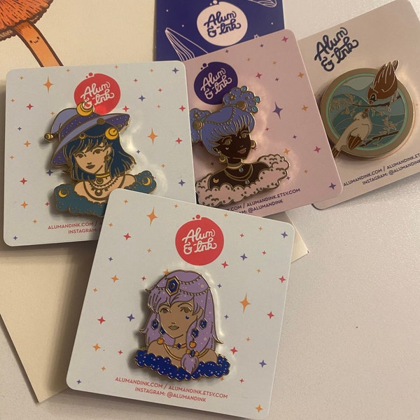 September Witch Sapphire Enamel Pin - Etsy