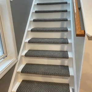 Pet-friendly Carpet Stair Treads Bayside Charm dark Grey - Etsy
