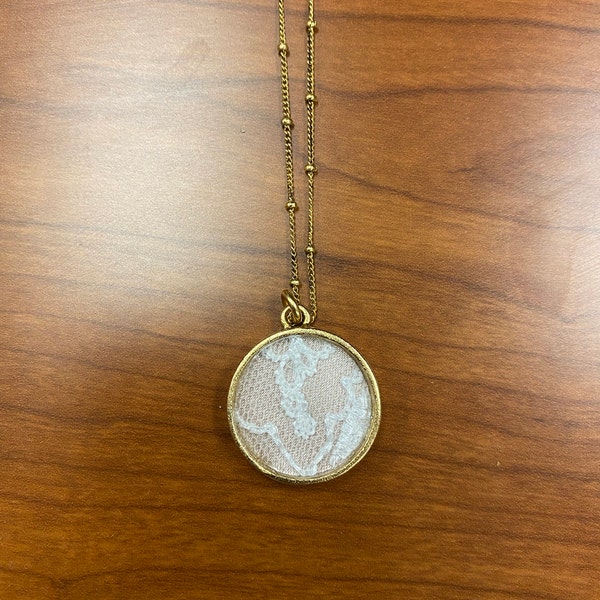 Necklace Made With Your Lace. Wedding Dress Repurpose. Keepsake Jewelry ...
