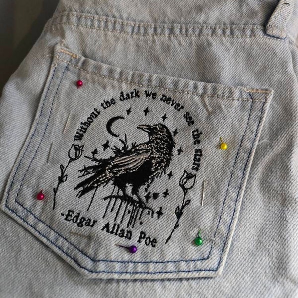 Without the Dark We Never See the Stars Embroidery Designs, Crow ...