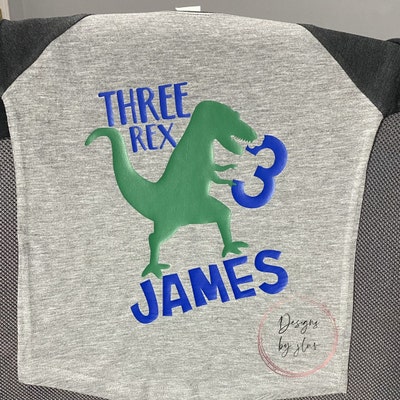 Three Rex SVG, Dinosaur Cut File, 3rd Birthday Saying, T-rex Design ...