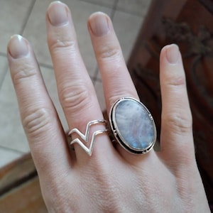 Stackable Ring Double Arrow Wire Ring Sterling Silver Adjustable Ring ...