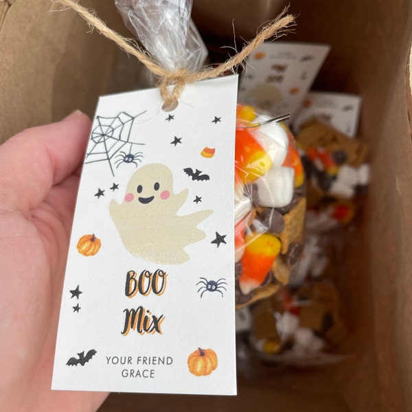Editable Halloween Favor Tags Boo Gift Tag Costume Party Trick or Treat ...