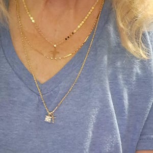 Solid 14K Gold Mirror Link Chain, High Quality Italian Chain Ladies Dainty Gold Chain, Ladies Gold Choker Necklace, Trending Gold Chain