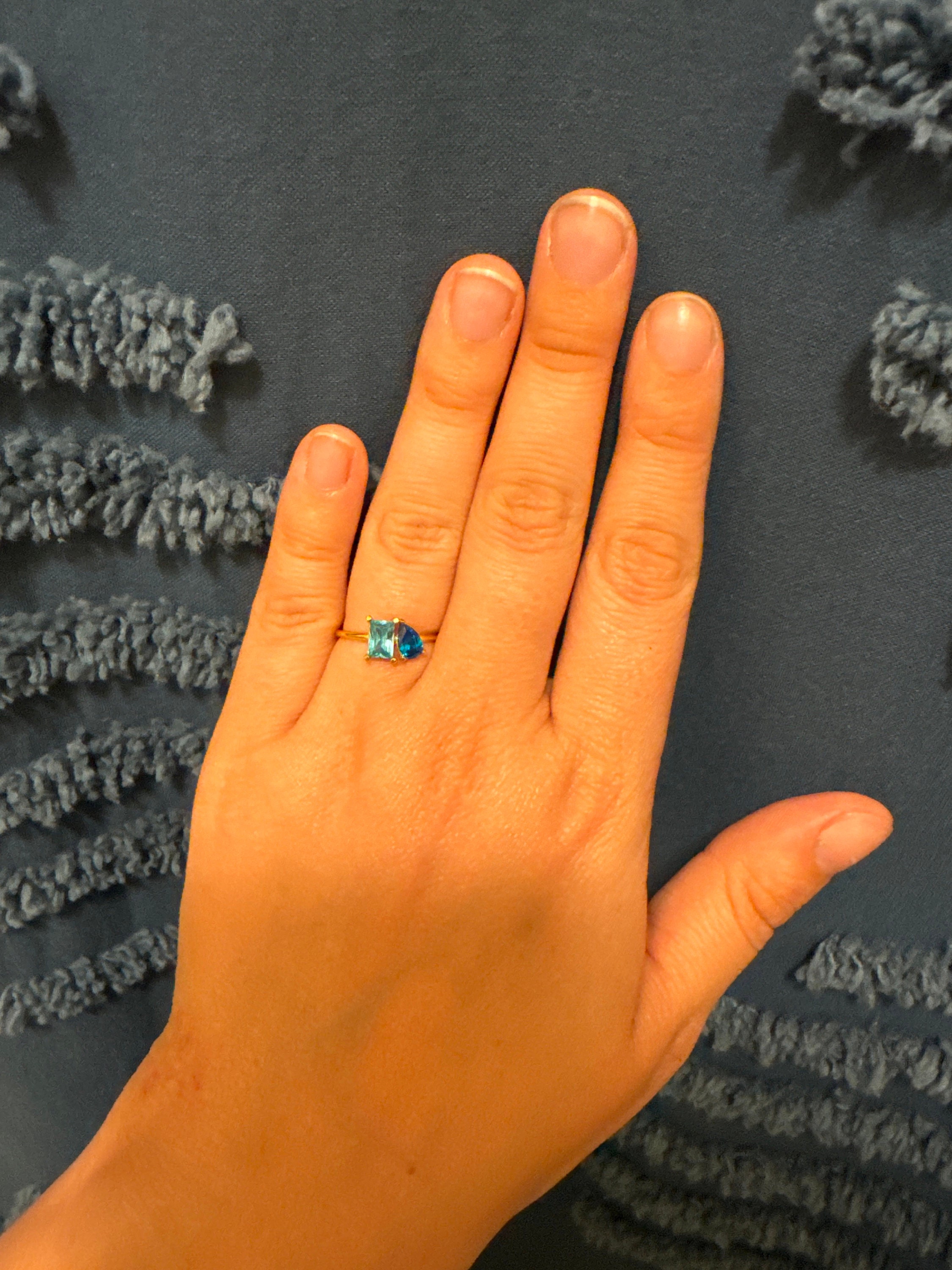 Emerald & Pear Cut Birthstone Ring by Caitlyn Minimalist • Custom Toi et Moi Gemstone Ring • Vintage Jewelry • Perfect Couples Gift • RM124