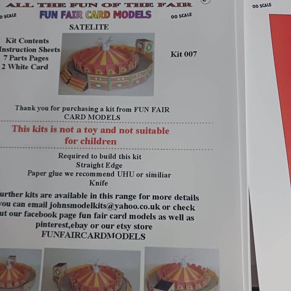 OO Scale Rock N Roll Funfair Card Model Kit Digital Download Fairground ...