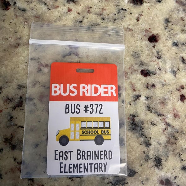 Custom Kids Backpack Tag: School Transportation ID - Etsy