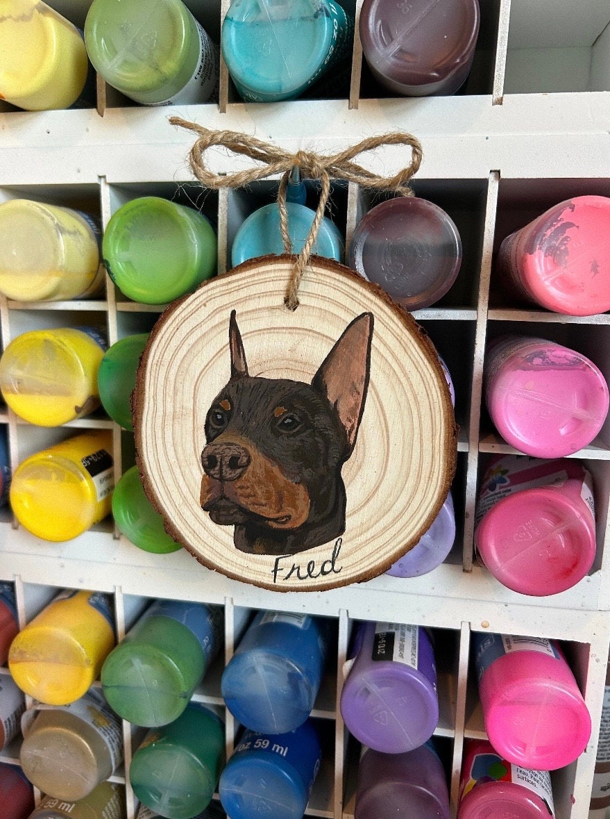 Custom Pet Portrait Ornaments, hand painted pet ornament, personalized pet memorial, pet lovers gift, custom dog portrait