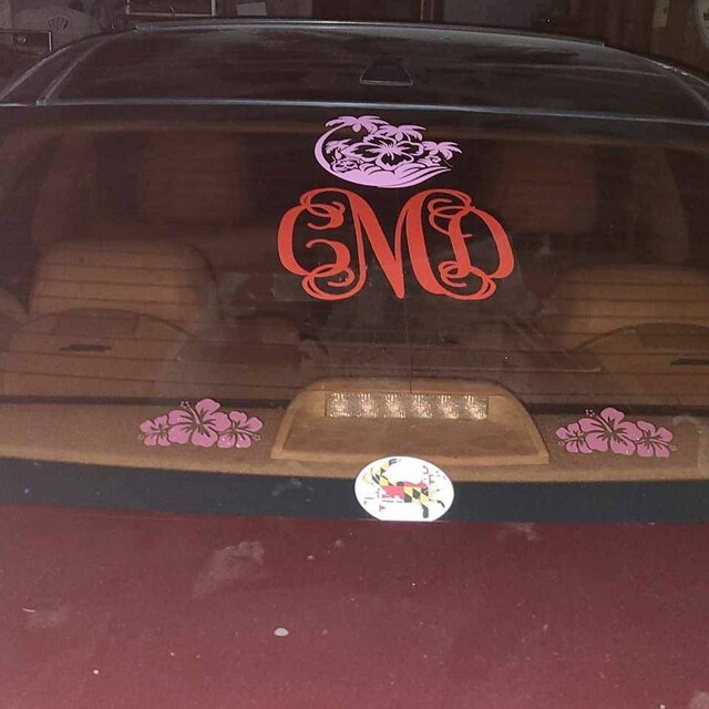 Car Window Monogram Decals VulgrCo Holographic Custom Vinyl Decals ...