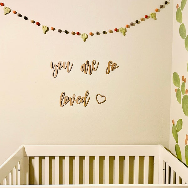You Are so Loved Wood Sign - Nursery Wall Decor - Small Heart Cutout - Etsy