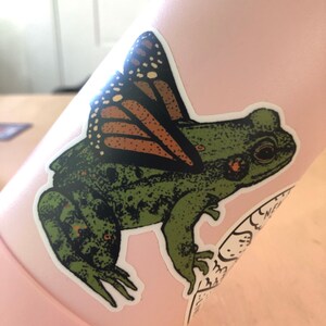 LUN8 カエル サインポラロイド Butterfly カエルに翼が生えたモナーク蝶カエルの羽のステッカー防水デカール