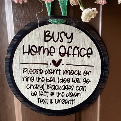Round Door Hanger, Busy Home Office, Please Do Not Disturb, Door Decor ...