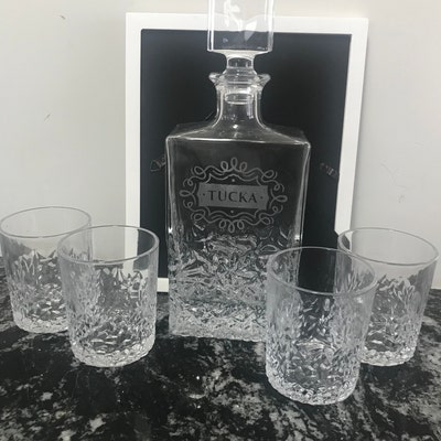 Personalized Decanter Set Bourbon Decanter Whiskey Decanter and Glasses ...