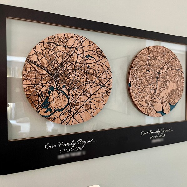 Location Map Any City Map, Wedding Anniversary Gift, Home Decor ...