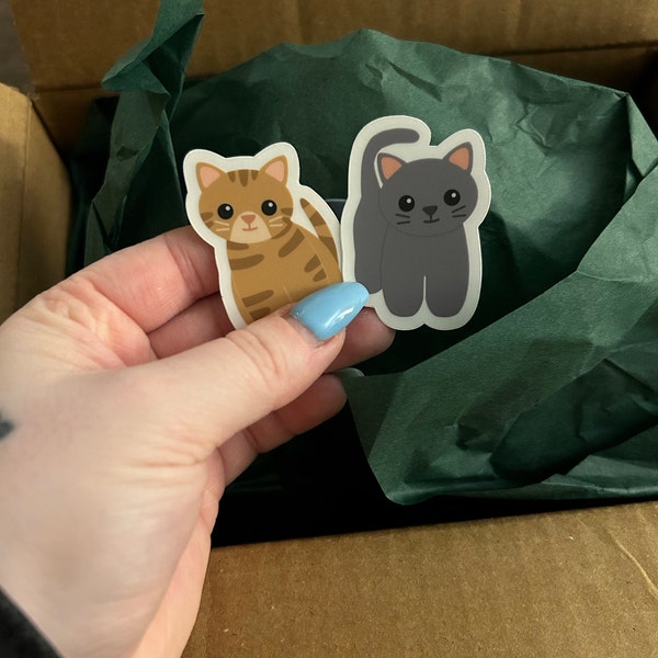 Orange Tabby Cat Vinyl Sticker for Water Bottle and Laptop, Cute Kitten ...