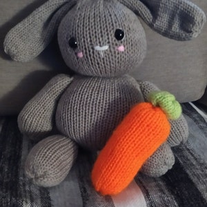 Floppy Ear Bunny Knitting Machine Pattern | Addi Knitting Machine Bunny |  Sentro Knitting Machine Pattern | 40, 46, 48-Needle Compatable