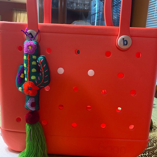 CACTUS Nopalito Tassel Pom Poms for Bags Stacked Tassel Tie On- Rear ...