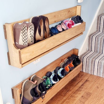 Unique Shabby Chic Pallet Wood Floating Shoe Rack Ideal Storage - Etsy UK
