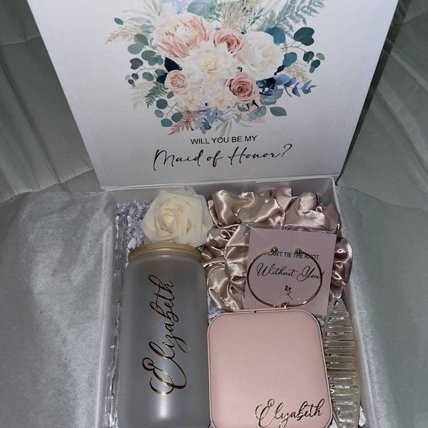 Bridesmaid Proposal Box Personalized Gift Blush Will You Be My ...