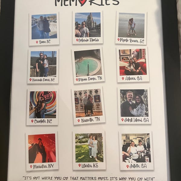 Personalized One Year Anniversary Gift For Couple, Polaroid Photo Collage Gift For Couple, Wedding Anniversary Gift For Couple