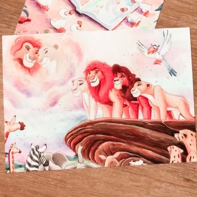 ライオンキング　アート画　ディズニー　絵画　ムファサ　サラビ ライオンキング アート画 ディズニー 絵画 ムファサ サラビ