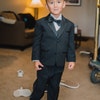 OMC 5-Pieces Boy's Slim Fit Black Modern Sequin Tuxedo Set