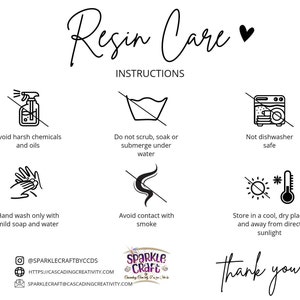 Resin Care Card Template Resin Product Care Instructions Guide