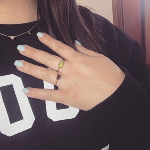 Customer photo from Courtney, Raw Garnet Ring in Yellow Gold