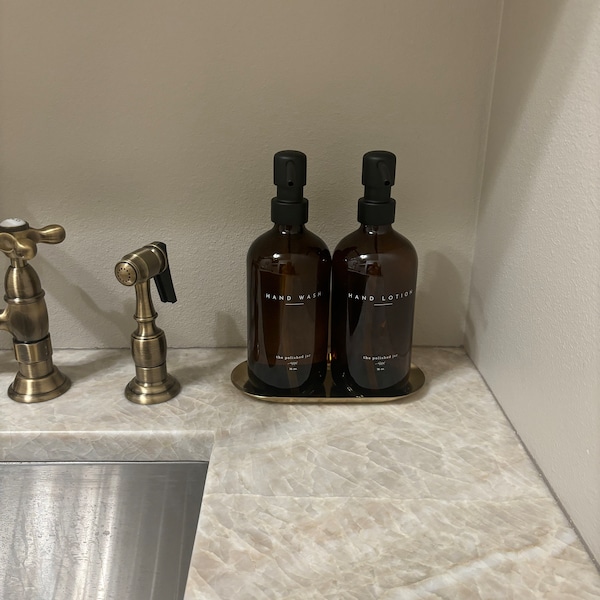 Wood Riser Tray Made Out of Acacia Wood Soap Bottle Tray Catchall Tray ...